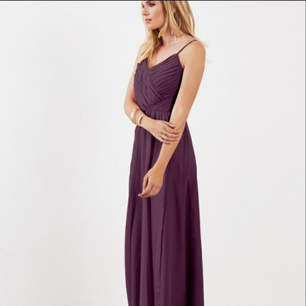 Weddington Way chiffon bridesmaid dress - plum